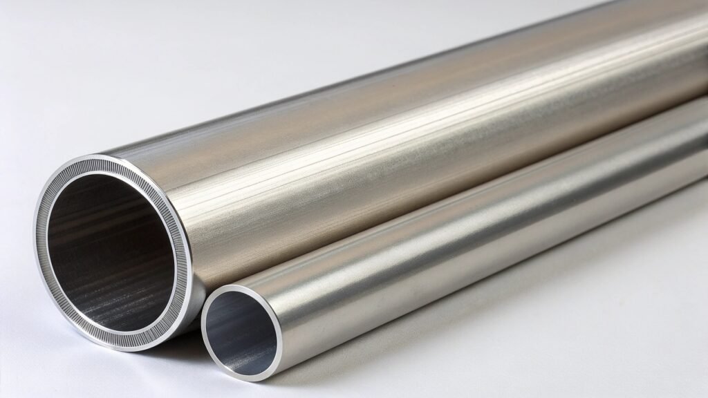 An infographic showing icons for strength, corrosion, conductivity, and machinability.